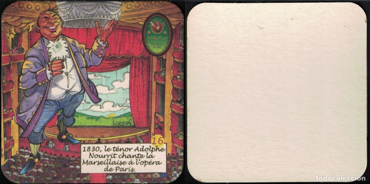 Coleccionismo de cervezas: Francia Sous Bock Beermat Coaster 16 Rouget de Lisle t&eacute;nor Adolphe Nourrit chante la Marseillaise