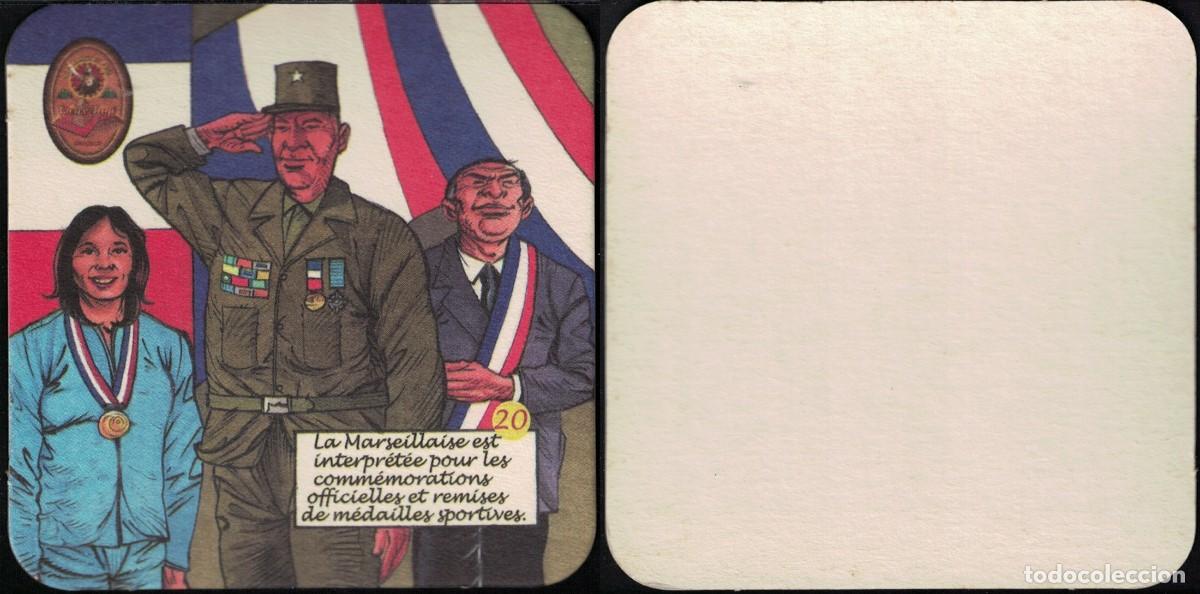 Coleccionismo de cervezas: France Sous Bock Beermat Coaster 20 Rouget de Lisle Marseillaise comm&eacute;morations et m&eacute;dailles sportiv