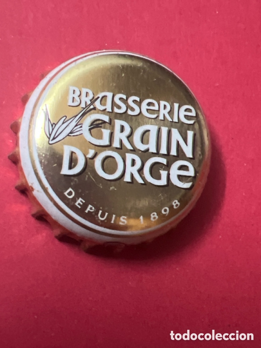 Coleccionismo de cervezas: H306. Chapa tap&oacute;n corona de la cerveza francesa BRASSERIE GRAIN D'ORGE DEPUIS 1898