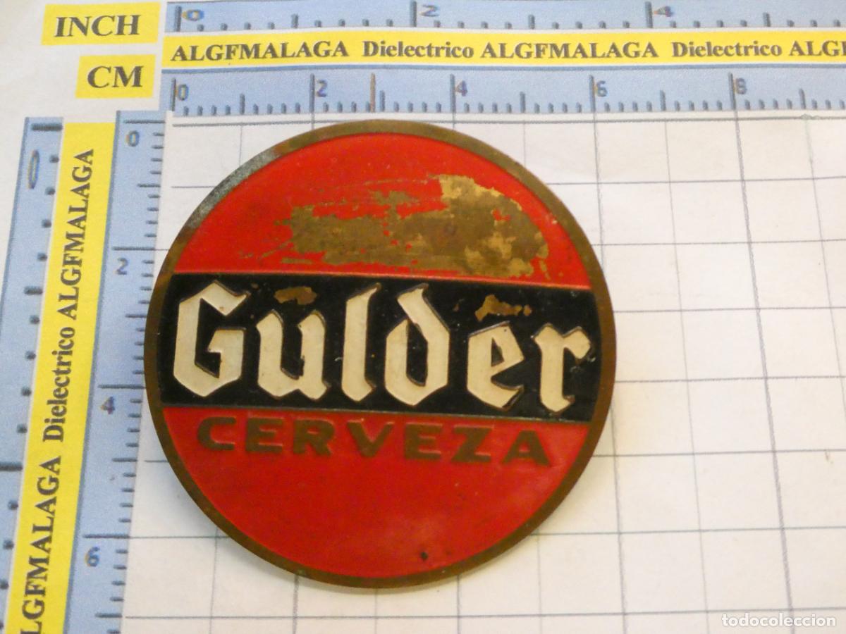 Coleccionismo de cervezas: ANTIGUA GRAN CHAPA PLACA INSIGNIA BROCHE DE CERVEZA GULDER. CERVEZAS HOLANDA