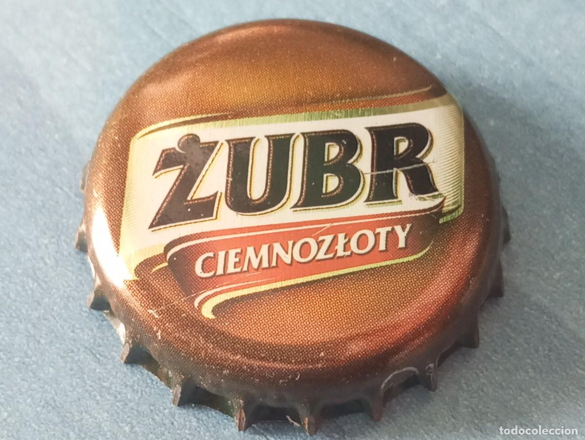 Coleccionismo de cervezas: Chapa tap&oacute;n corona de la cerveza polaca ZUBR CIEMNOZLOTY