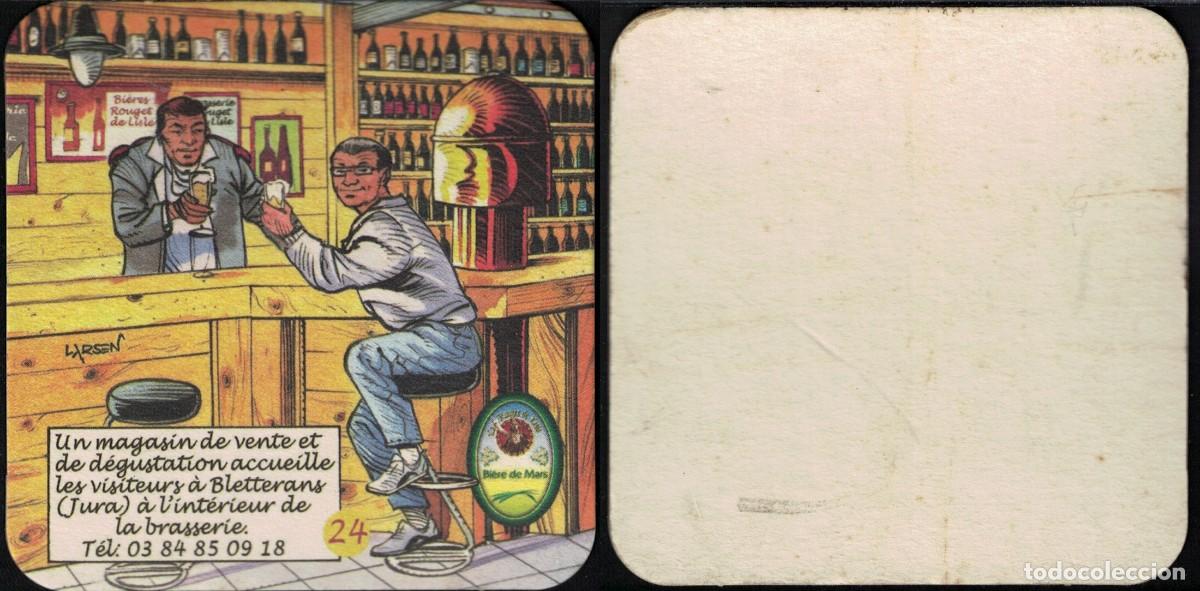 Coleccionismo de cervezas: Francia Sous Bock Beermat Coaster 24 Rouget de Lisle magasin de vente &agrave; Bletterans Jura