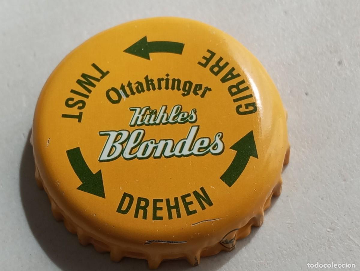 Coleccionismo de cervezas: Chapa tap&oacute;n corona de la cerveza austr&iacute;aca OTTAKRINGER K&Uuml;HLES BLONDES (DREHEN-GIRARE-TWIST)