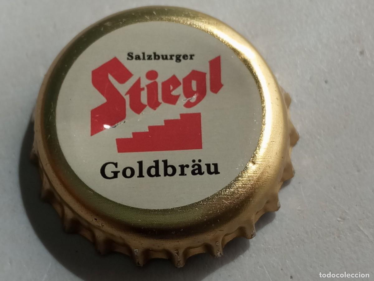Coleccionismo de cervezas: Chapa tap&oacute;n corona de la cerveza austr&iacute;aca STIEGL GOLDBR&Auml;U (en min&uacute;sculas)