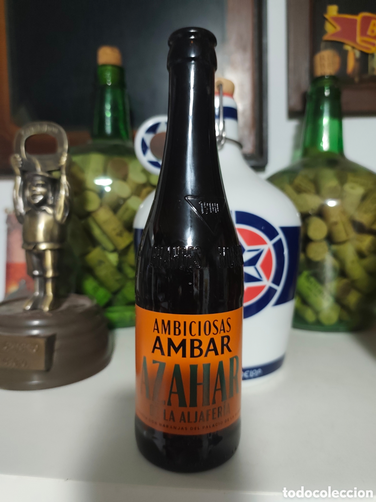 Coleccionismo de cervezas: Botella cerveza &aacute;mbar azahar vacia