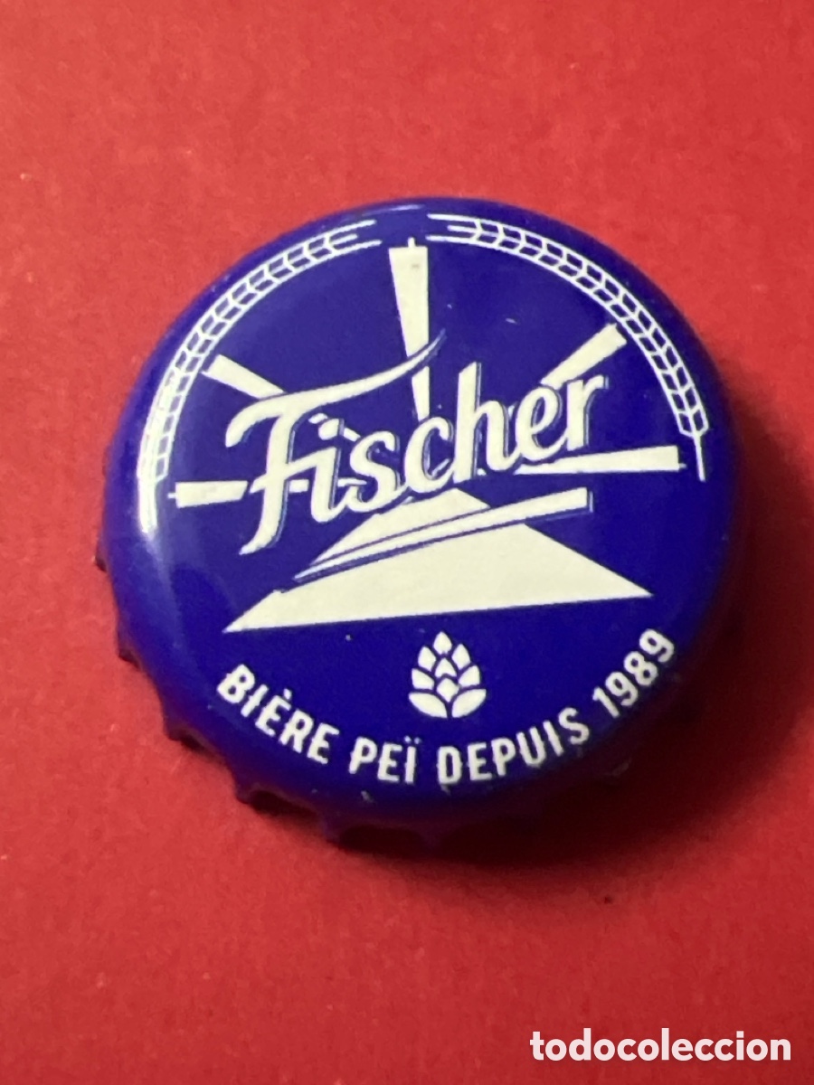 Coleccionismo de cervezas: T4/X27/L4. CHAPA CERVEZA - Fischer Biere Pe&iuml; depuis 1989