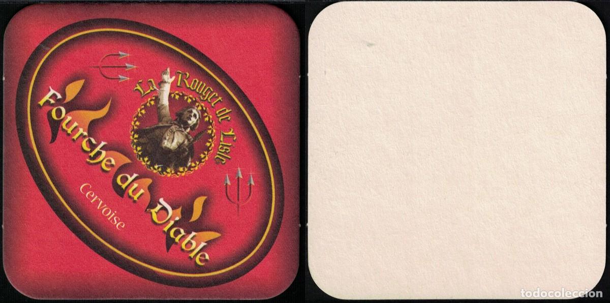 Coleccionismo de cervezas: France Sous Bock Beermat Coaster La Rouget de Lisle Fourche du Diable Cervoise