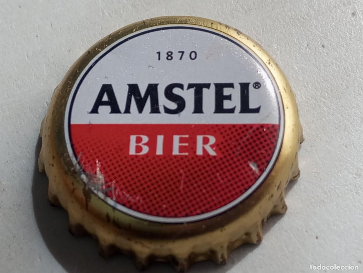 Coleccionismo de cervezas: Chapa tap&oacute;n corona de la cerveza de Pa&iacute;ses Bajos AMSTEL BIER 1870