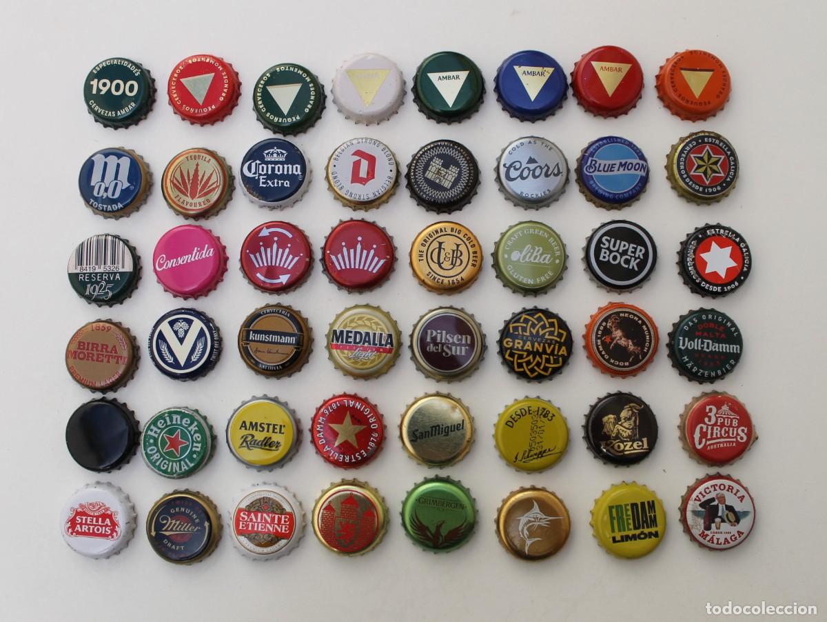Coleccionismo de cervezas: LOTE DE 48 CHAPAS DE CERVEZA.