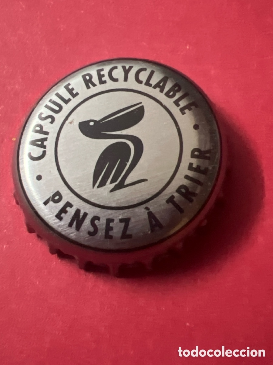 Coleccionismo de cervezas: T4/X26/C1. Chapa tap&oacute;n corona de la cerveza francesa PELFORTH 'CAPSULE RECYCLABLE - PENSEZ A TRIER'