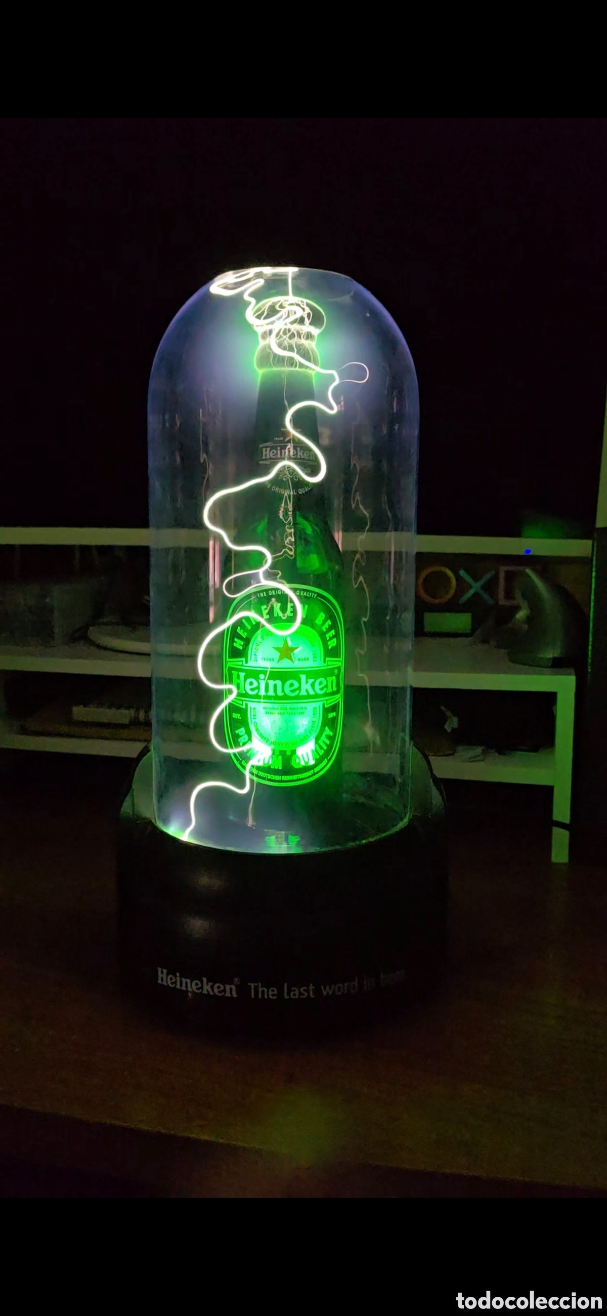 Coleccionismo de cervezas: PUBLICIDAD HEINEKEN LAMPARA DE PLASMA . FUNCIONA .