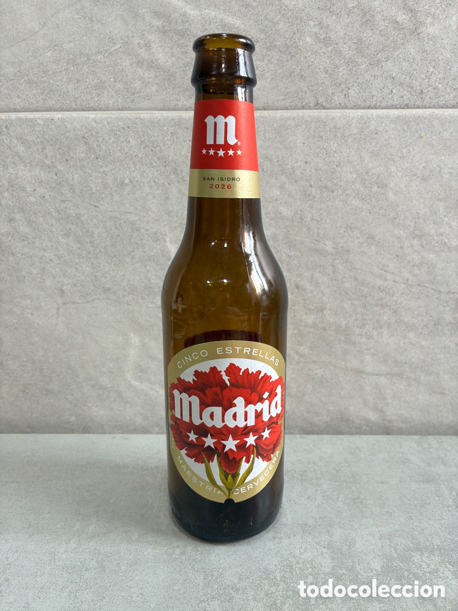 Coleccionismo de cervezas: Tercio Mahou Cinco Estrellas San Isidro 2026 vacio