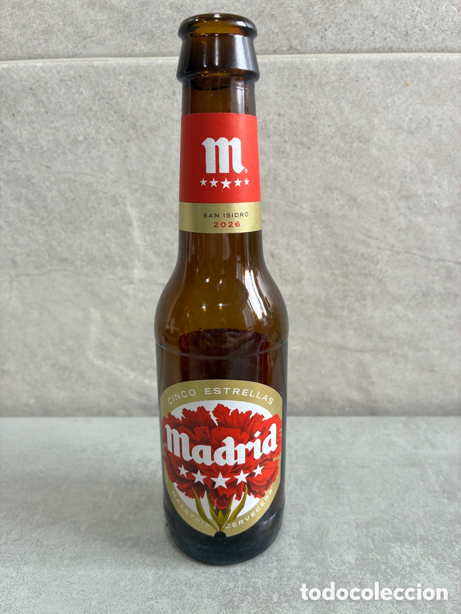 Coleccionismo de cervezas: Botellin Mahou Cinco Estrellas San Isidro 2026 vacio