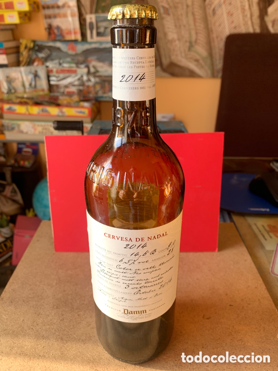 Coleccionismo de cervezas: BOTELLA CERVEZA DAMM CONMEMORATIVA DE NAVIDAD 2014.