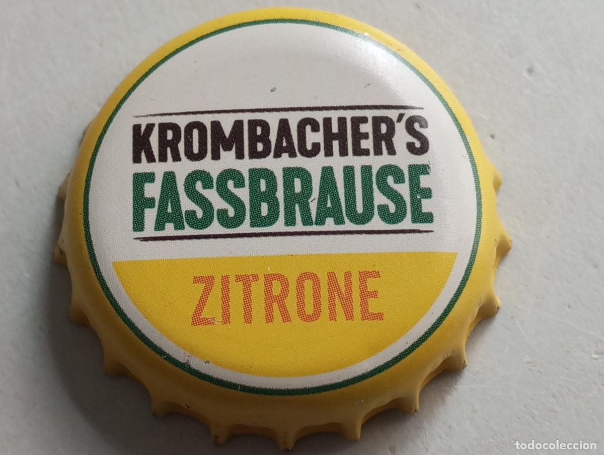 Coleccionismo de cervezas: Chapa tap&oacute;n corona de la cerveza alemana KROMBACHER'S FASSBRAUSE (en verde) ZITRONE