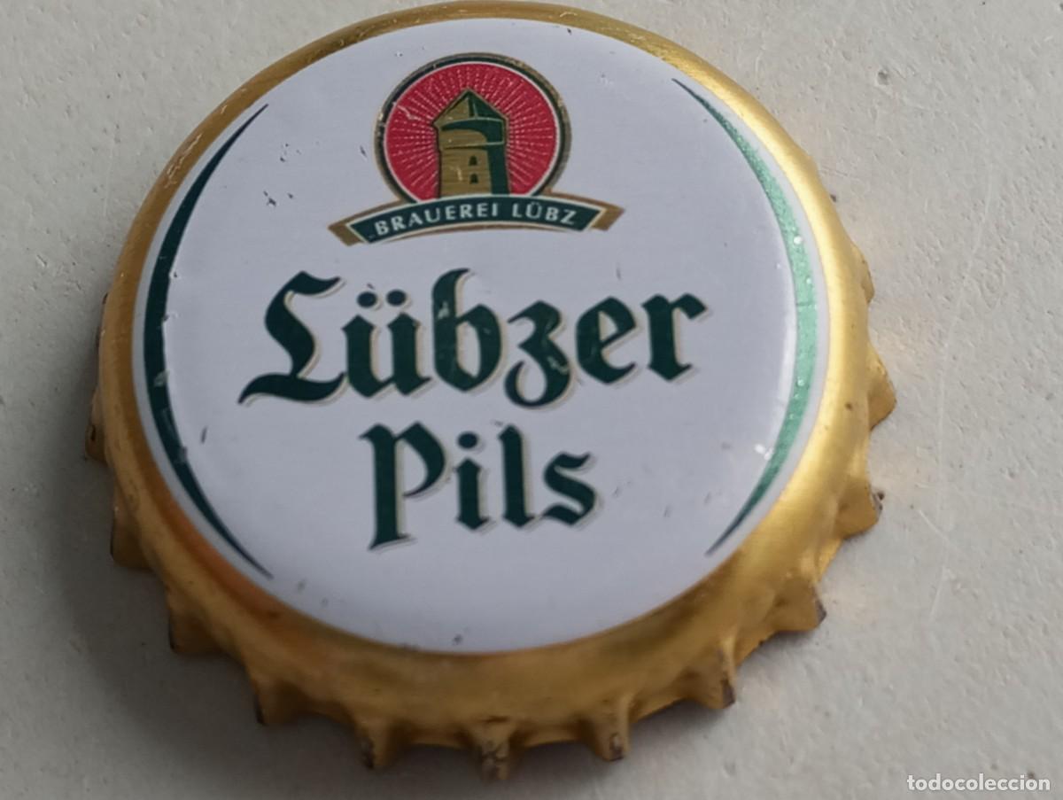 Coleccionismo de cervezas: Chapa tap&oacute;n corona de la cerveza alemana L&Uuml;BZER PILS