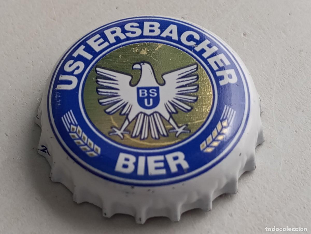 Coleccionismo de cervezas: Chapa tap&oacute;n corona de la cerveza alemana USTERSBACHER BIER (falda blanca)