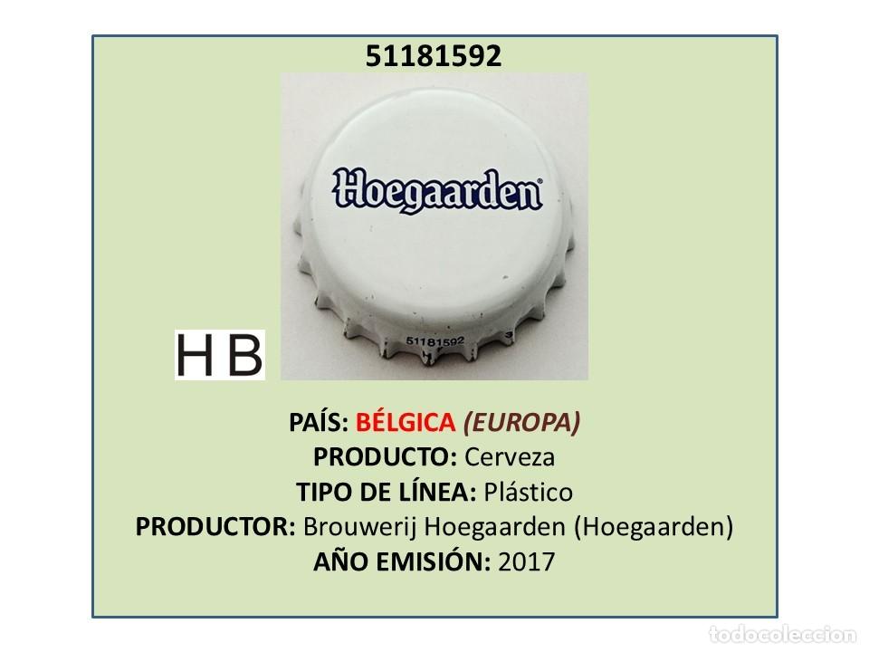 Coleccionismo de cervezas: TAPON CORONA CAPSULA CHAPA CERVEZA HOEGAARDEN (B&Eacute;LGICA)