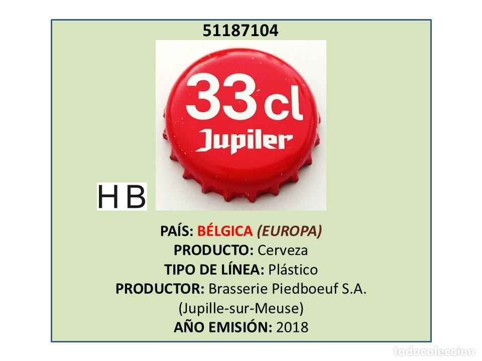 Coleccionismo de cervezas: TAPON CORONA CAPSULA CHAPA CERVEZA JUPILER 33 cl (B&Eacute;LGICA)
