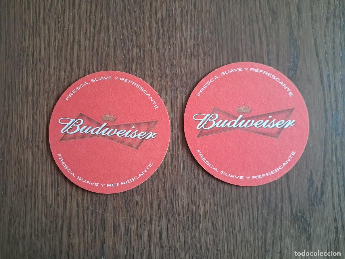 Coleccionismo de cervezas: posavasos de cerveza, Budweiser, Espa&ntilde;a.