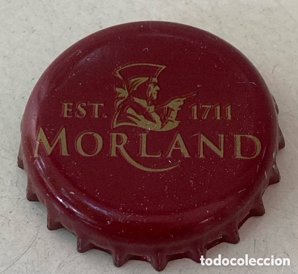 Coleccionismo de cervezas: CHAPA TAP&Oacute;N CORONA TAPPI CERVEZA MORLAND (4).REINO UNIDO.FAB. CHAPA:NEW BOX---LOTE N. 1375--CARMANJO