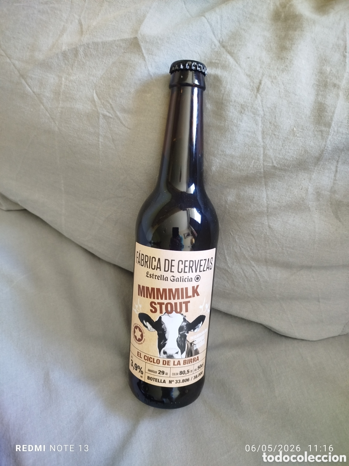 Coleccionismo de cervezas: Fabrica de cervezas estrella galicia.MMilk stout