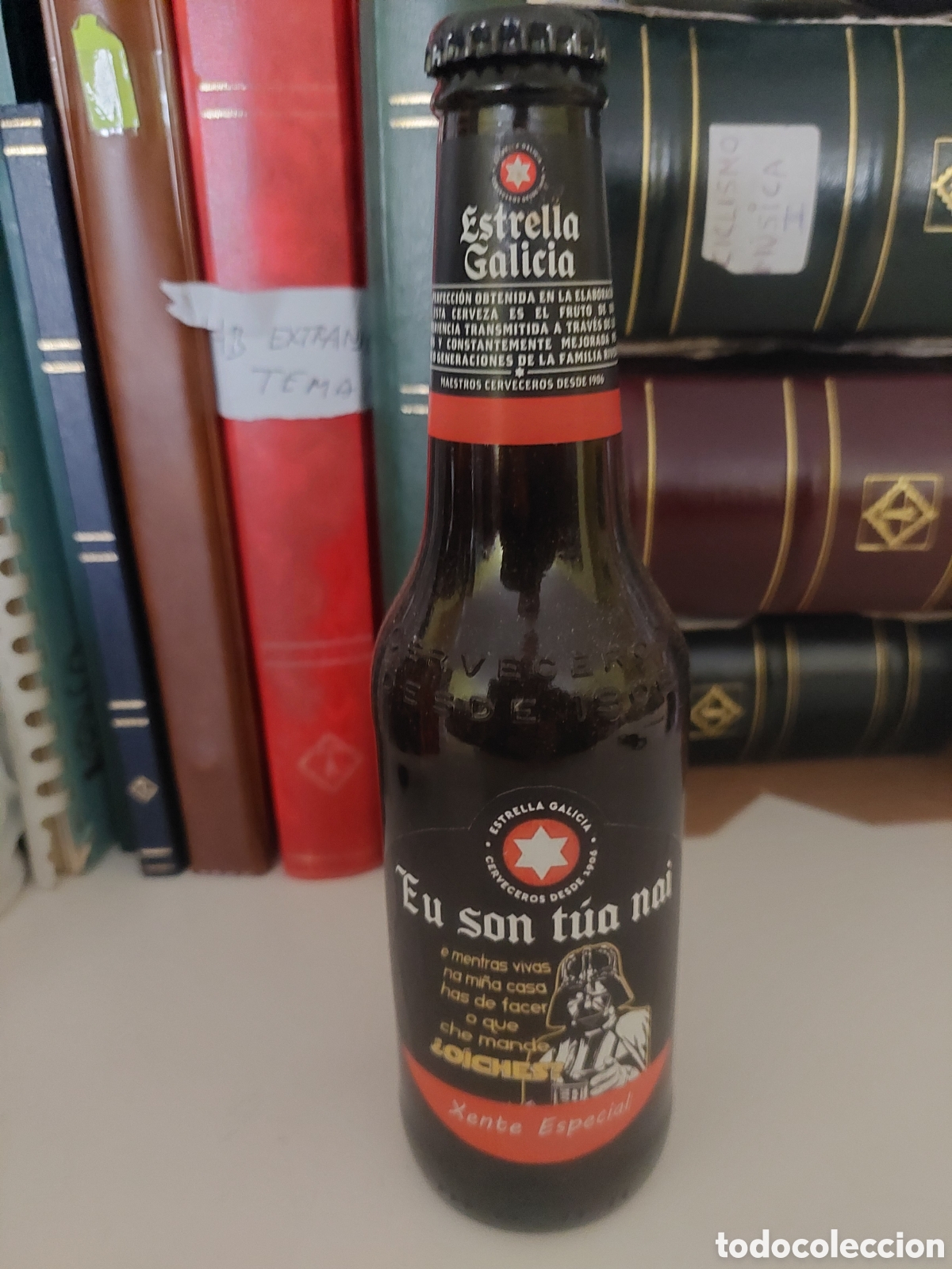 Coleccionismo de cervezas: ESTRELLA GALICIA BOTELLA LLENA EU SON TUA NAI XENTE ESPECIAL