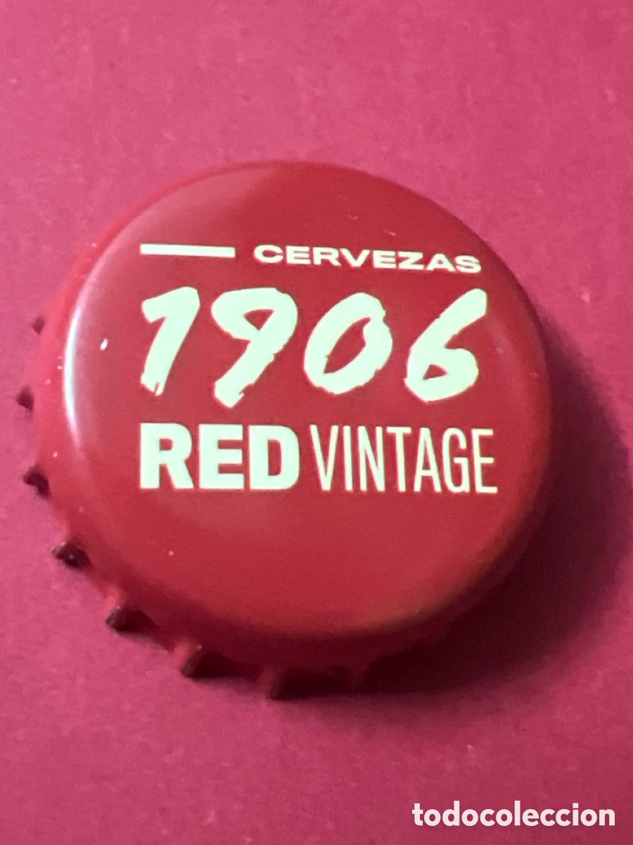 Coleccionismo de cervezas: T4/X40/7F. chapa tap&oacute;n corona de cerveza, estrella Galicia 1906, red vintage.