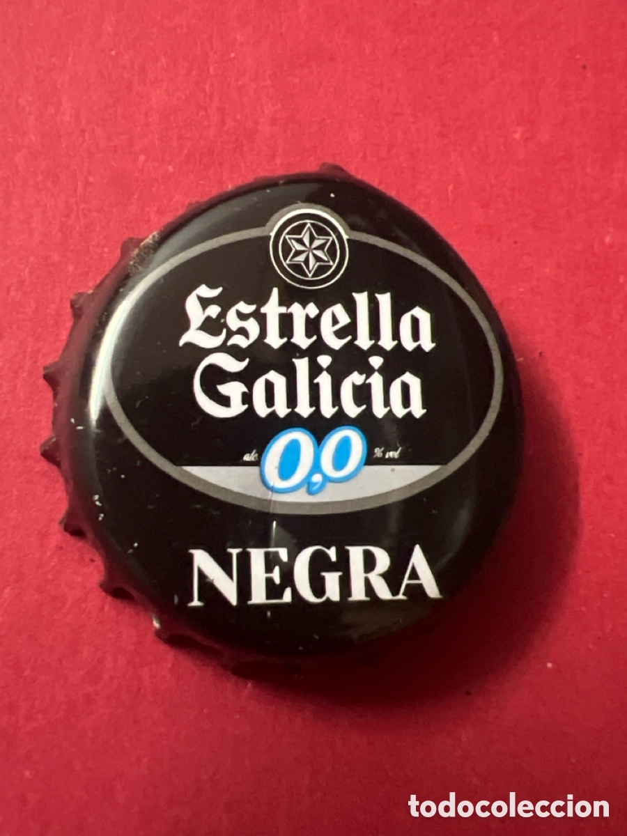Coleccionismo de cervezas: T4/X40/9D. Chapa de Cerveza Estrella Galicia 0,0 Negra.