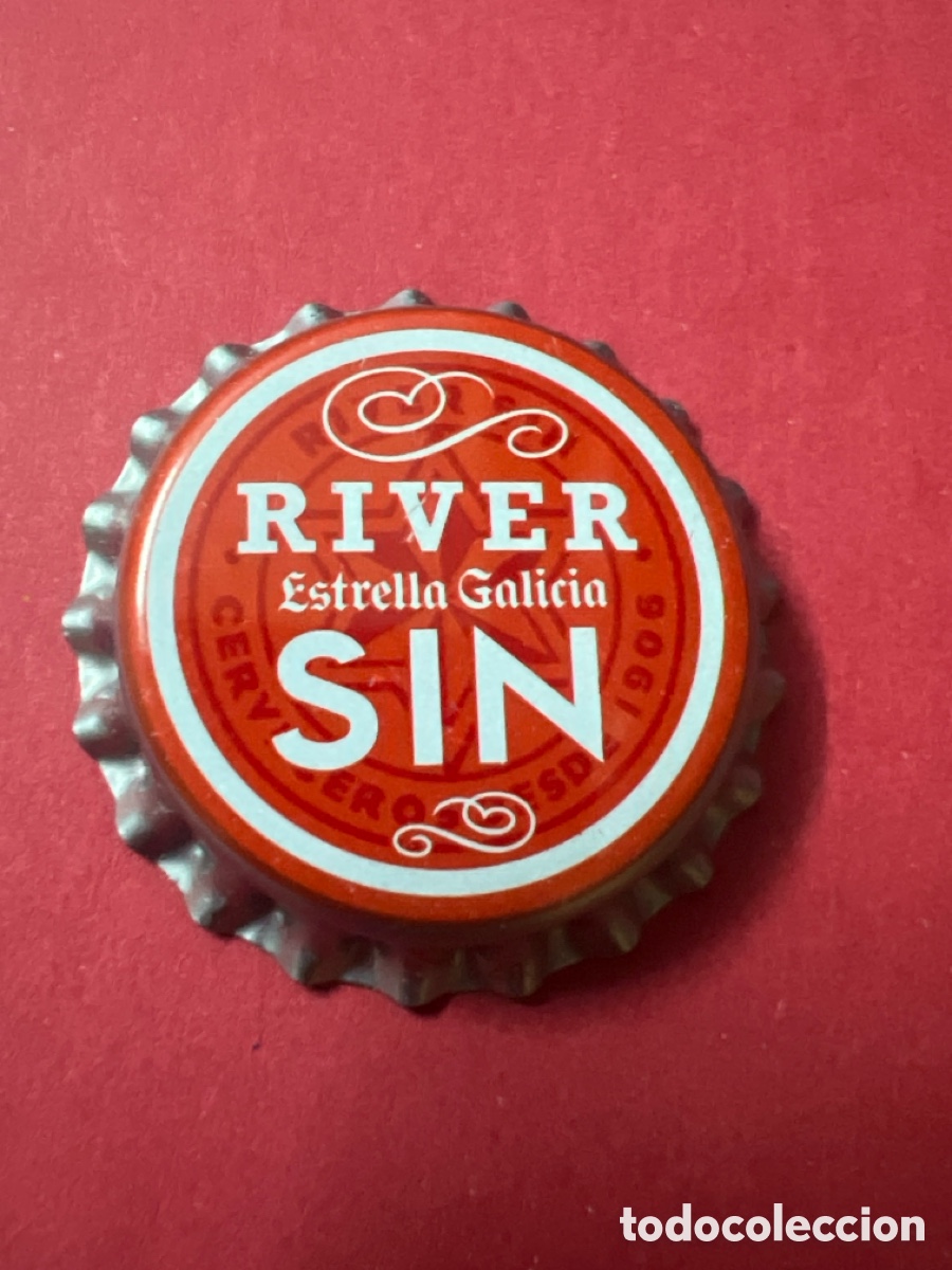Coleccionismo de cervezas: T4/X40/13F. CHAPA SIN ABRIR CAP KRONKORKEN CAPSULE TAPPI CERVEZA RIVER SIN ESTRELLA GALICIA