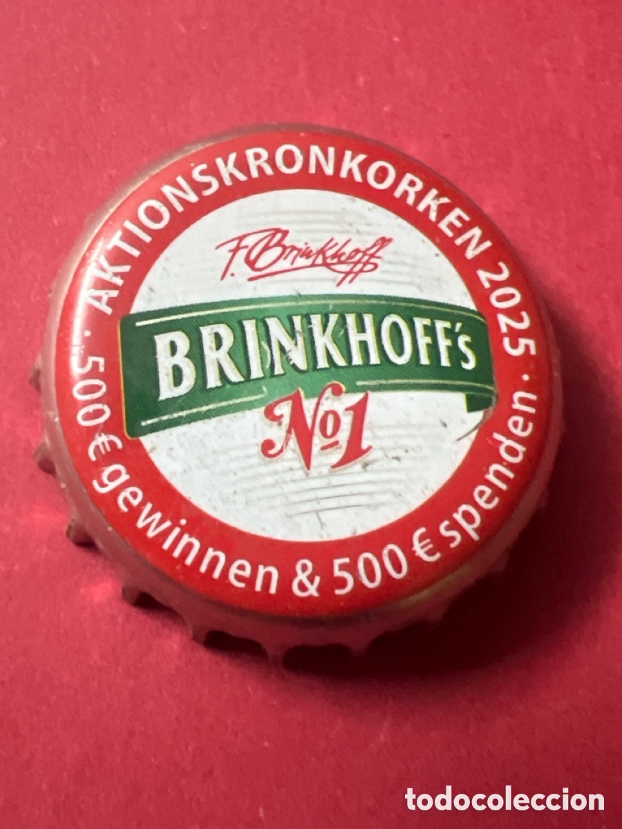 Sammeln von Brauereiartikeln: T4/X39/C1. Chapa tap&oacute;n corona de la cerveza alemana BRINKHOFF'S N&ordm; 1 AKTIONSKRONKORKEN 2025