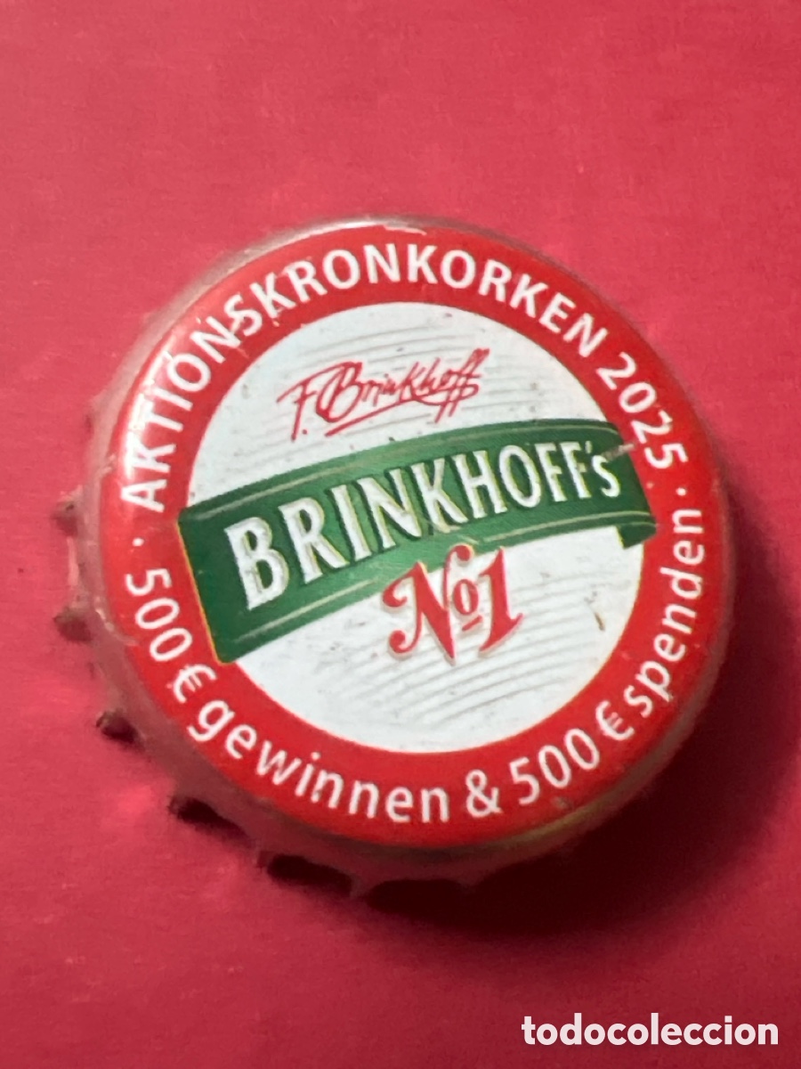Sammeln von Brauereiartikeln: T4/X39/C2. Chapa tap&oacute;n corona de la cerveza alemana BRINKHOFF'S N&ordm; 1 AKTIONSKRONKORKEN 2025