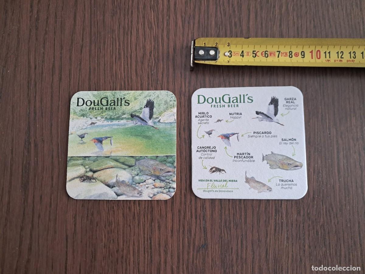 Coleccionismo de cervezas: posavasos de cerveza artesanal, Dougall's. Cantabria. aves y pescados.