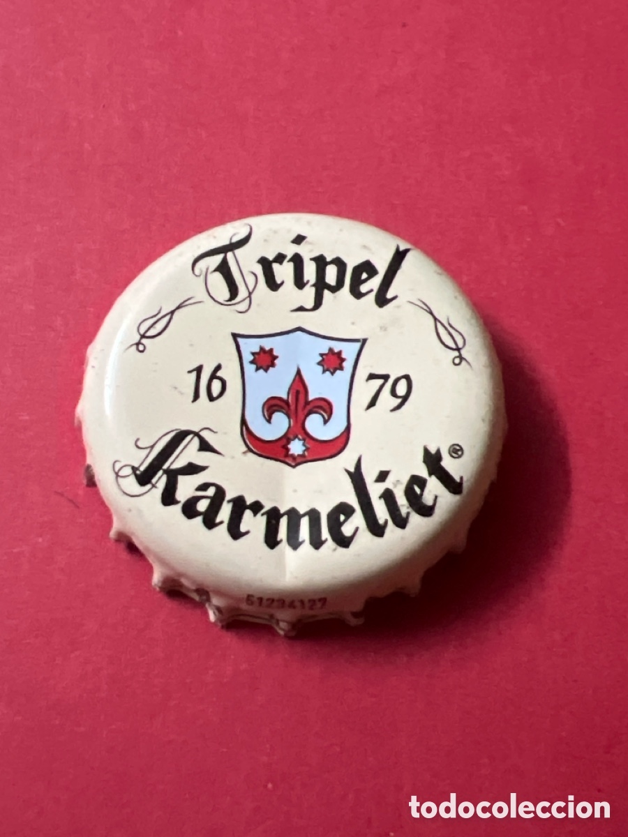Coleccionismo de cervezas: T4/X38/K6. PLACA CHAPA CORONA DE CERVEZA - Tripel Karmeliet - Belgica