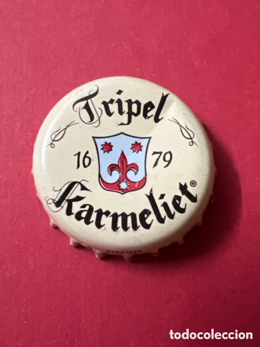Coleccionismo de cervezas: T4/X38/L1. PLACA CHAPA CORONA DE CERVEZA - Tripel Karmeliet - Belgica