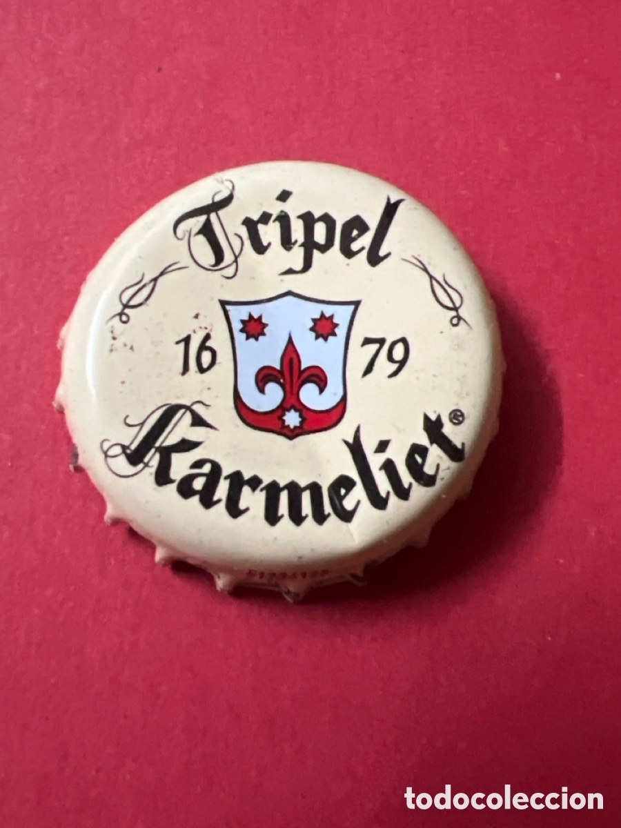 Coleccionismo de cervezas: T4/X38/L2. PLACA CHAPA CORONA DE CERVEZA - Tripel Karmeliet - Belgica