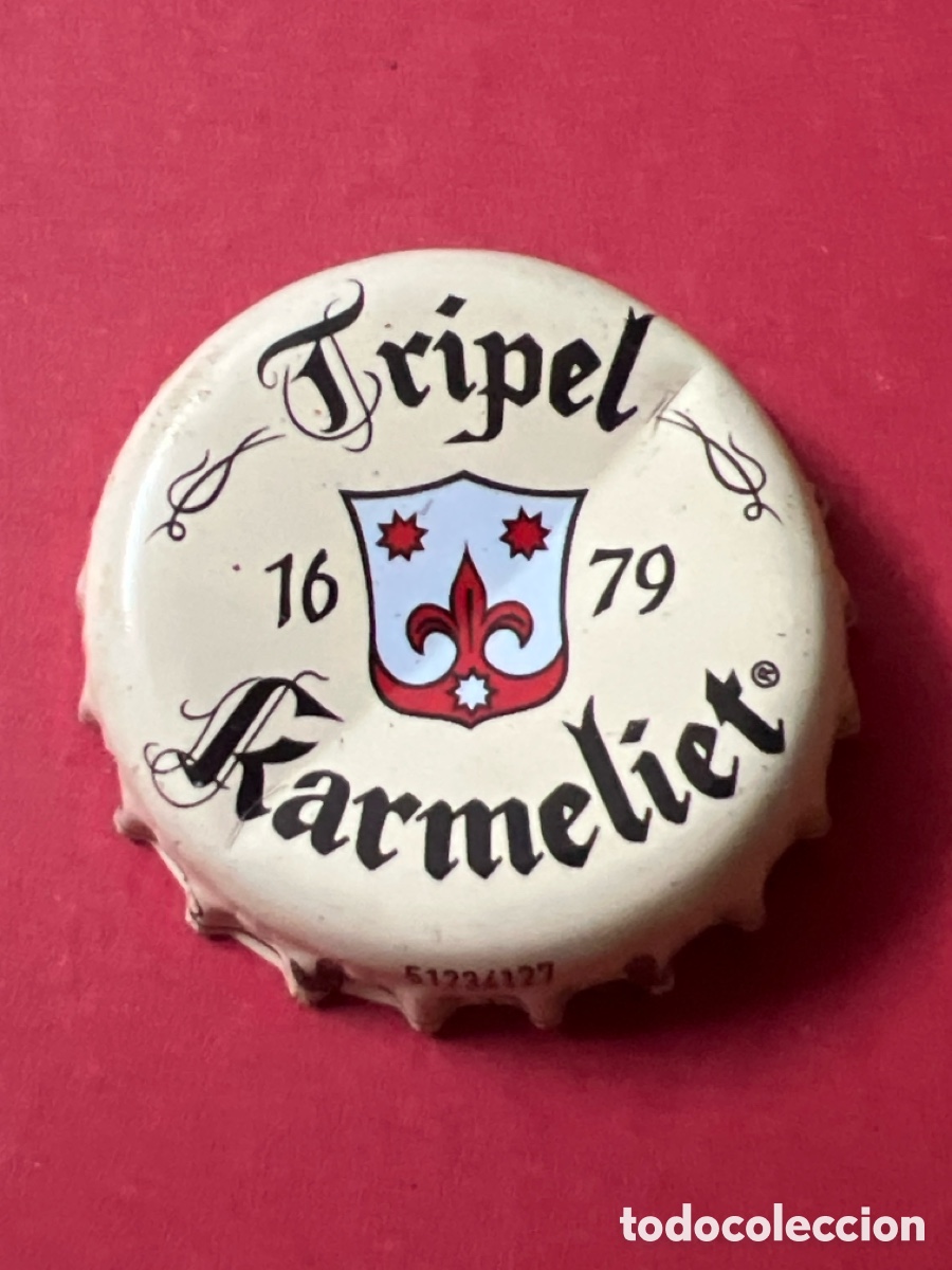 Coleccionismo de cervezas: T4/X38/L3. PLACA CHAPA CORONA DE CERVEZA - Tripel Karmeliet - Belgica