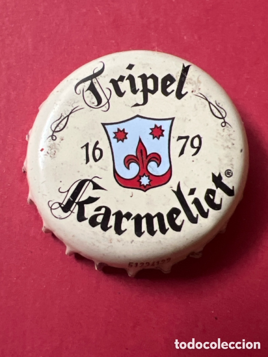 Coleccionismo de cervezas: T4/X38/L4. PLACA CHAPA CORONA DE CERVEZA - Tripel Karmeliet - Belgica