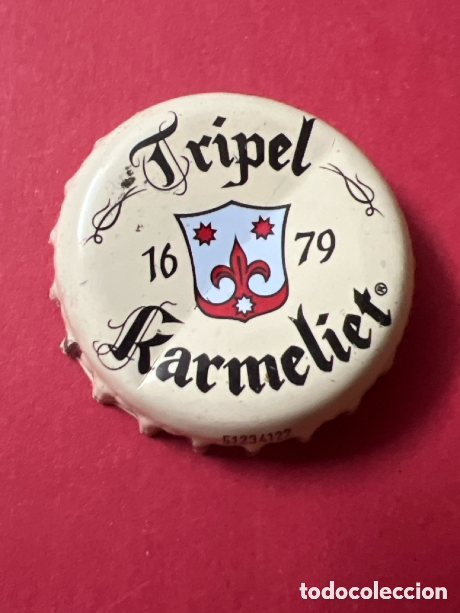 Coleccionismo de cervezas: T4/X38/L5. PLACA CHAPA CORONA DE CERVEZA - Tripel Karmeliet - Belgica