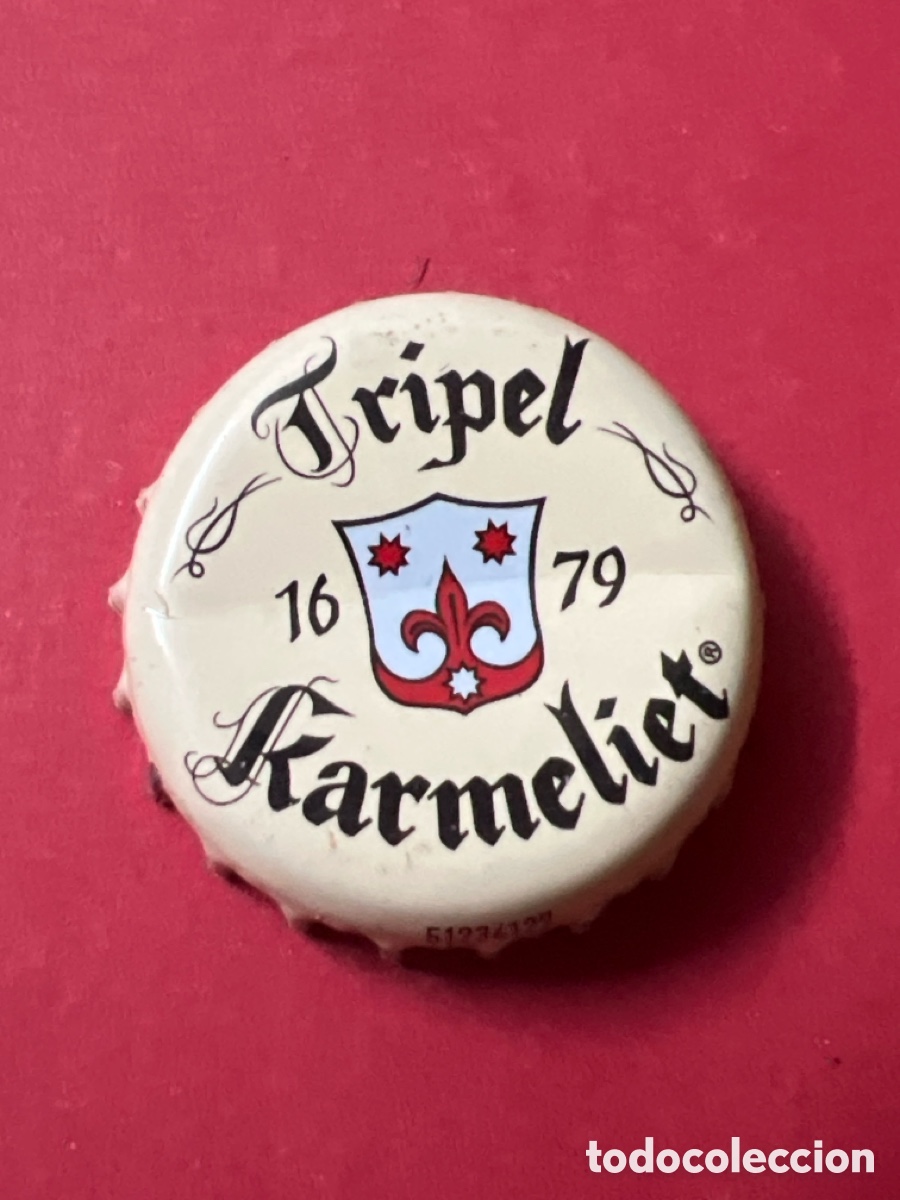 Coleccionismo de cervezas: T4/X38/L6. PLACA CHAPA CORONA DE CERVEZA - Tripel Karmeliet - Belgica