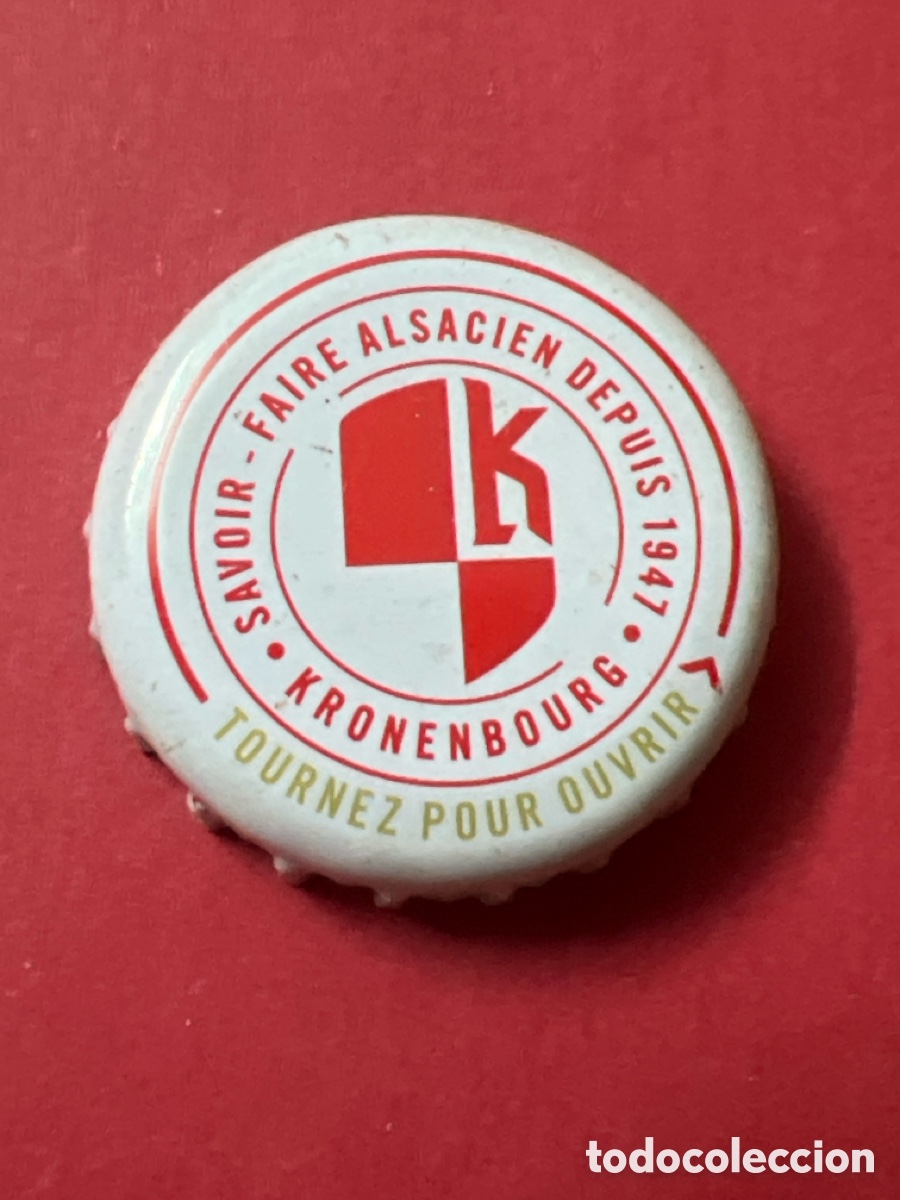 Coleccionismo de cervezas: T4/X38/M2. Chapa tap&oacute;n corona de la cerveza francesa KRONENBOURG SAVOIR FAIRE ALSACIEN DEPUIS 1947
