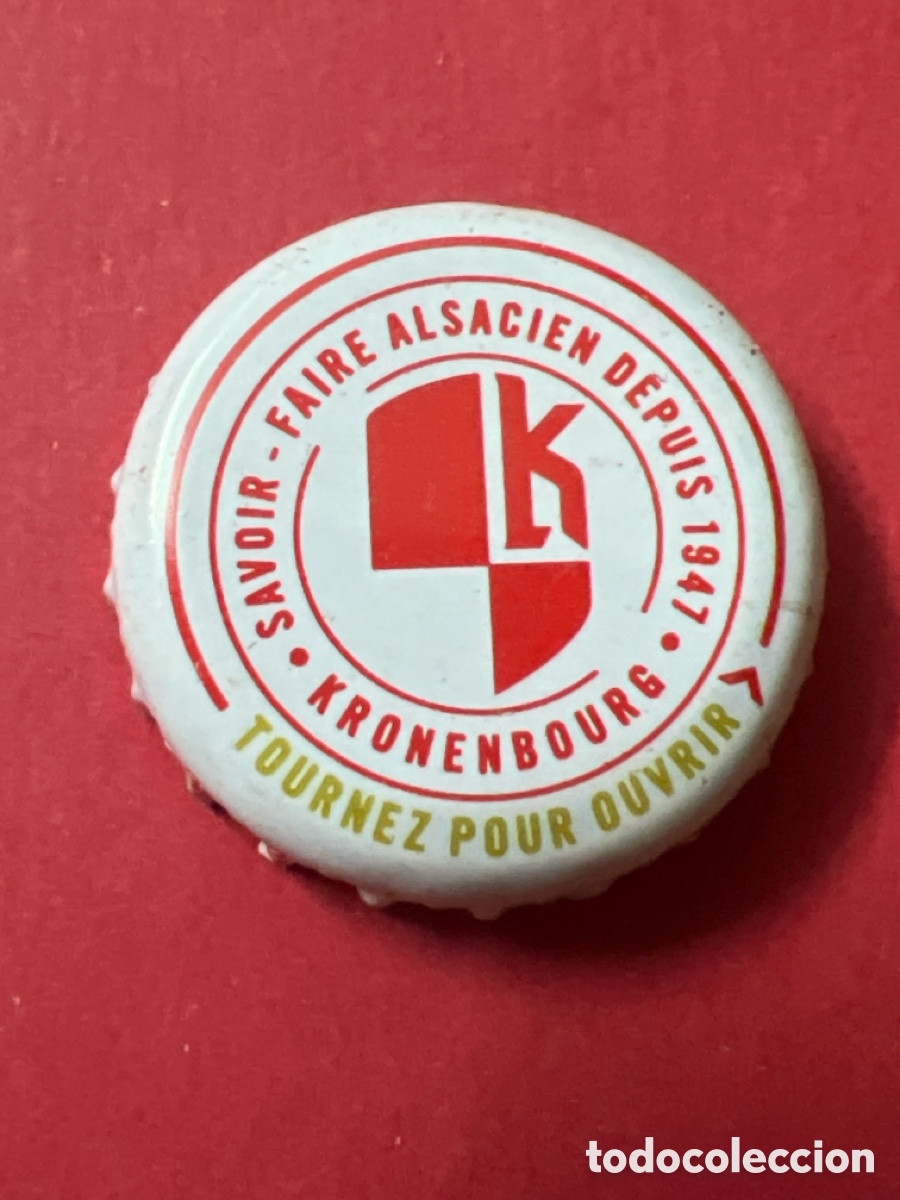 Coleccionismo de cervezas: T4/X38/M3. Chapa tap&oacute;n corona de la cerveza francesa KRONENBOURG SAVOIR FAIRE ALSACIEN DEPUIS 1947