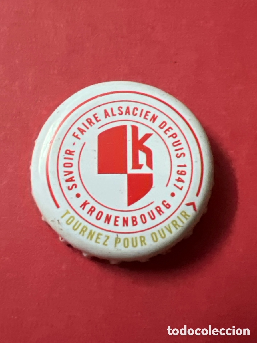 Coleccionismo de cervezas: T4/X38/M4. Chapa tap&oacute;n corona de la cerveza francesa KRONENBOURG SAVOIR FAIRE ALSACIEN DEPUIS 1947