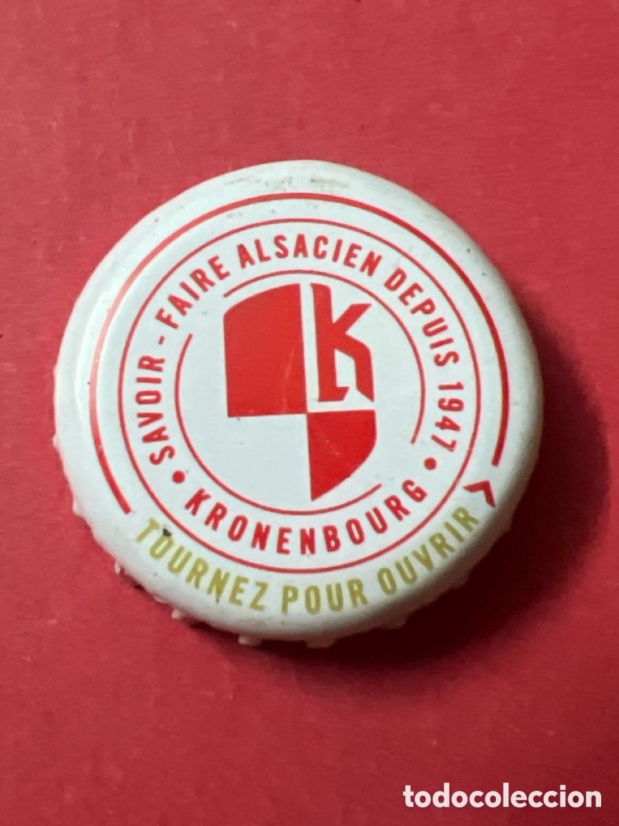 Coleccionismo de cervezas: T4/X38/M5. Chapa tap&oacute;n corona de la cerveza francesa KRONENBOURG SAVOIR FAIRE ALSACIEN DEPUIS 1947