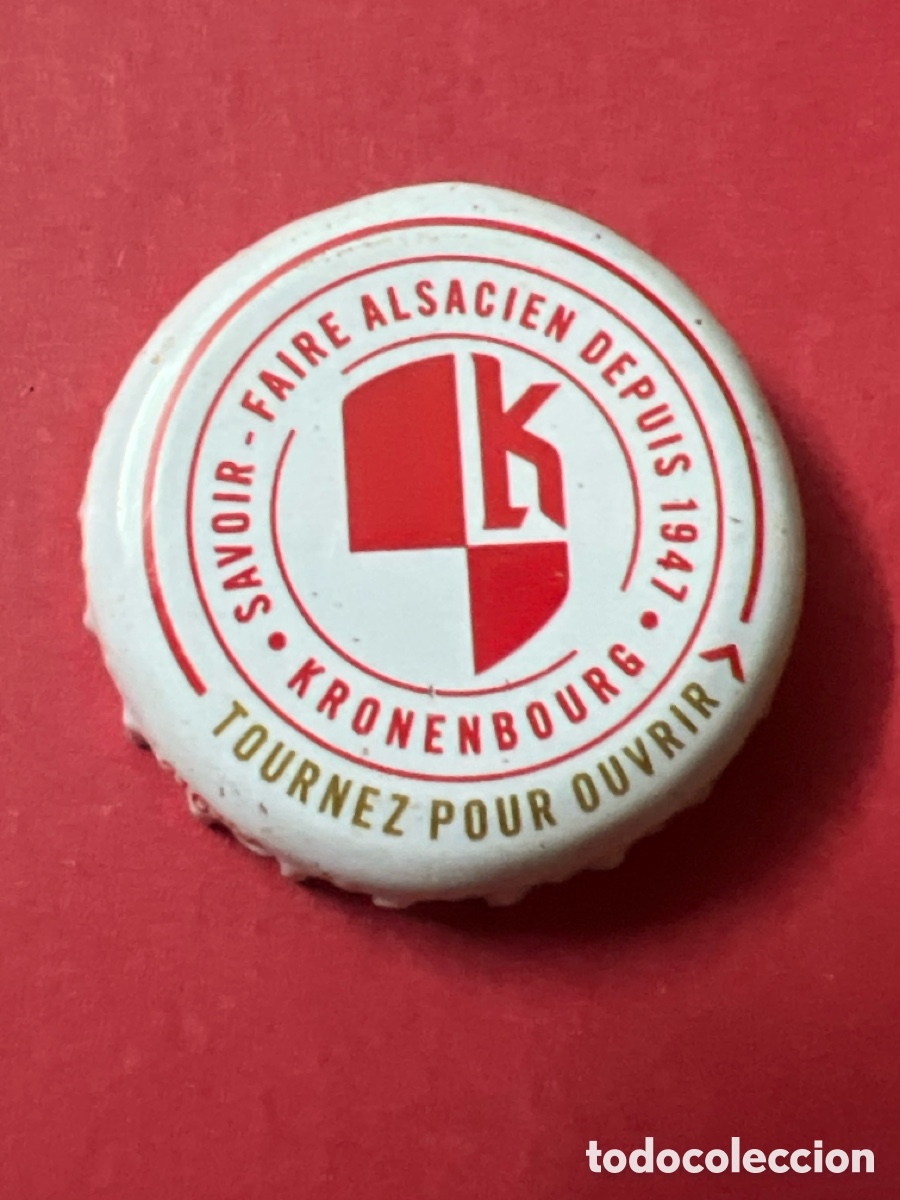 Coleccionismo de cervezas: T4/X38/M6. Chapa tap&oacute;n corona de la cerveza francesa KRONENBOURG SAVOIR FAIRE ALSACIEN DEPUIS 1947