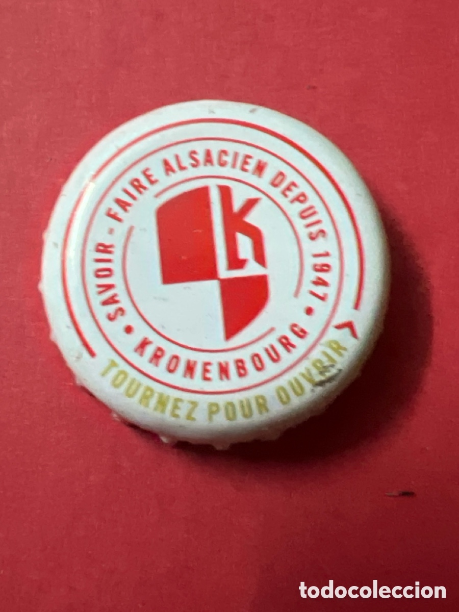 Coleccionismo de cervezas: T4/X38/N1.Chapa tap&oacute;n corona de la cerveza francesa KRONENBOURG SAVOIR FAIRE ALSACIEN DEPUIS 1947