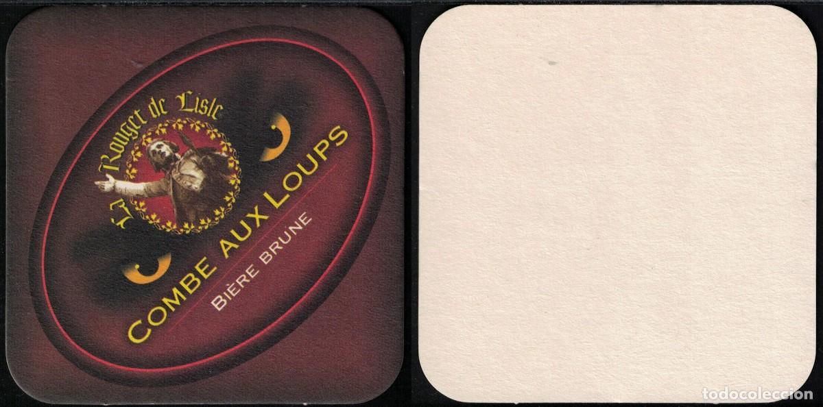 Coleccionismo de cervezas: Francia Sous Bock Beermat Coaster La Rouget de Lisle Combe aux Loups Brune