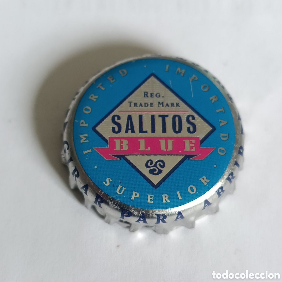 Coleccionismo de cervezas: Chapa de cerveza alemana Salitos Blue.