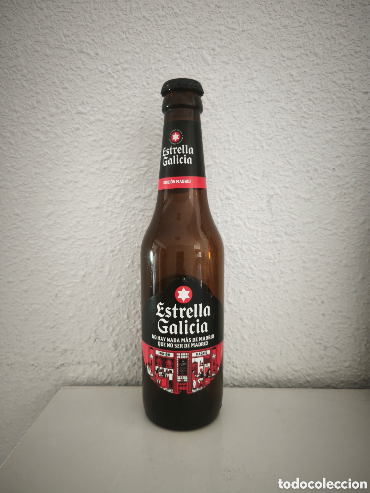 Coleccionismo de cervezas: Botella estrella Galicia edici&oacute;n Madrid