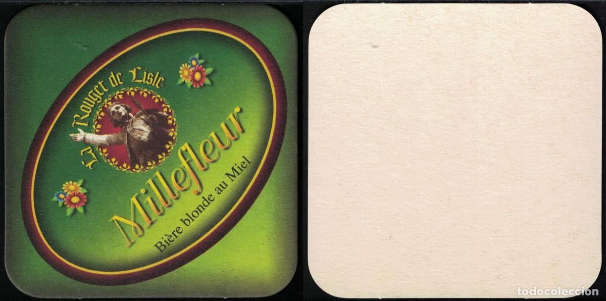 Coleccionismo de cervezas: Francia Sous Bock Beermat Coaster La Rouget de Lisle Millefleur bi&egrave;re blonde au Miel